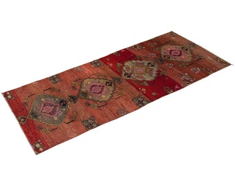 Home "Decor 4'7"x 13 Vintage Runner Rug,Hallway Rug,Oushak Rug,Pale Muted Colors, Distressed-Low Pile Carpet,Anatolian Rug, 140 x 395 cm