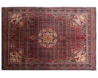Vintage Turkish Oushak Rug 223x337 cm (7'3"x11'1") – 60+ Years Old Handmade Wool Carpet, Antique Oriental Area Rug, Bohemian Large Rug