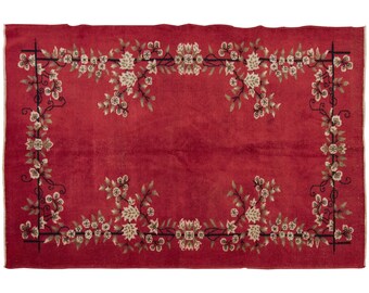 Vintage Rug", Area Rug, Turkish Rug,  5.4 x 8.6 feet, Oushak Rug, Antique Rug, Oriental Rug, Handmade Rug, Decorative Rug, Large Rug,Old Rug