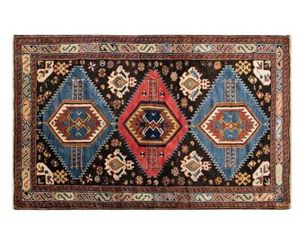 Turkish Vintage Rug 4'0" x 6'5" (123x195 cm), 100+ Years Old Handmade Caucasian Carpet, Antique Rug, Area Rug, Bohemian Rug