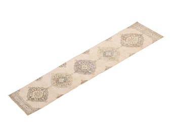 2'4 X 12'6 feet Vintage Rug Runner,Floor Oushak Rug,Hallway Turkish Rug Runner,Oushak Rugs,long runner,narrow long runner,Oushak Long Runner