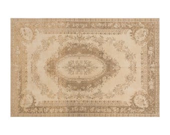 7x9 rug, 6'5 x 9'3 rug, Turkish Rug, Vintage Rug, Area Rug, 6.5 x 9.3 feet, Oushak Rug, Antique Rug, Oversized Rug, Large Rug, Old Rug