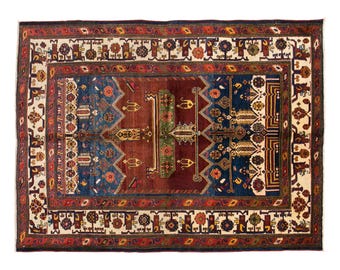 6x8 rug, 5.5 x 7.6 rug, Turkish Rug, Vintage Rug, Area Rug, 5.5 x 7.6 feet, Oushak Rug, Antique Rug, Oversized Rug, Large Rug, Old Rug