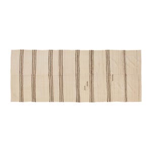 Striped Design Turkish Kilim Runner, Minimalist Modern Kilim Rug, Handwoven Striped Kilim, 4&#39;11&quot; x 12&#39;10&quot; (150x390 cm), Vintage Turkish Rug