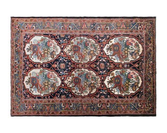 Vintage Turkish Rug, 6.9x10.2 ft, 210x310 cm, Handwoven Wool Rug