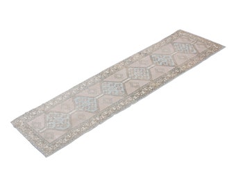 3'3 X 12'10 ft Vintage Rug Runner,Floor Oushak Rug,Hallway Turkish Rug Runner,Oushak Rugs,long runner, narrow long runner,Oushak Long Runner