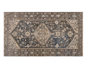 105x185 cm Vintage Rug, Turkish Handmade Rug, Oushak Antique Rug, Runner Boho Area Rug, 60+ Years Old