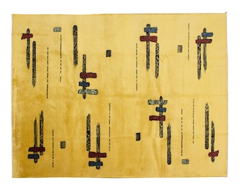 7x10 rug, 6.8 x 9.7 rug, Modern Area Rug, Turkish Rug, Vintage Rug, 6.8 x 9.7 feet, Oushak Rug, Antique Rug, Modern Rug, Large Rug, Old Rug