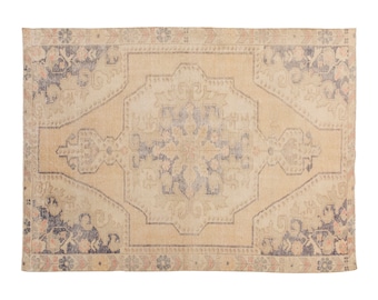 Area Rug, "Turkish Rug, Vintage Rug, 4.3 x 6.9 feet, Oushak Rug, Antique Rug, Oriental Rug, Handmade Rug, Decorative Rug, Muted Rug, Old Rug