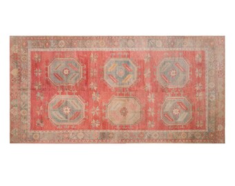 Large Vintage Turkish Oushak Rug 225x405 cm (7.4x13.3 ft) | 60+ Year Old