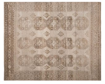 Vintage Turkish Ersarı Rug 235x285 cm (7.7x9.3 ft) | Large Area Rug | 60+ Year Old