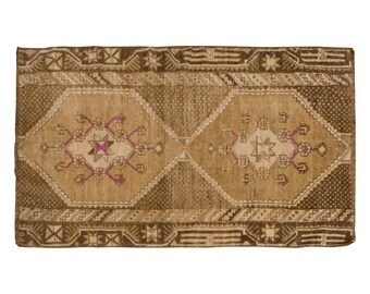 Turkish Rug", Vintage Rug, 3.5 x 5.7 feet, Oushak Rug, Antique Rug, Oriental Rug, Handmade Rug, Decorative Rug, Muted Rug, Old Rug,Area Rug