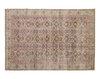 Area Rug, Turkish Rug, Vintage Rug, 6.0 x 8.9 feet, Oushak Rug, Antique Rug, Oriental Rug, Handmade Rug, Decorative Rug, Muted Rug, Old Rug