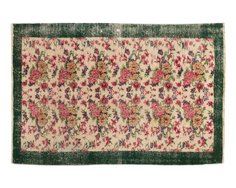 Turkish Rug, Vintage Rug, Area Rug, 3.8 x 6.11 feet, Oushak Rug, Antique Rug, Oriental Rug, Handmade Rug, Decorative Rug,Muted Rug,Old Rug