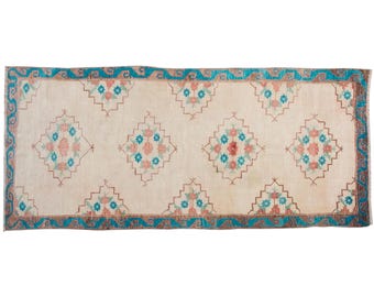 Oushak Rug", Area Rug, Turkish Rug, Vintage Rug, 4.5 x 11.2 feet, Antique Rug, Oriental Rug, Handmade Rug, Decorative Rug, Muted Rug,Old Rug