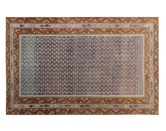 128x202 cm Vintage Oushak Rug – 80+ yrs Old Handmade Wool Area Rug – Bohemian & Caucasian Design – Decorative Floor Rug