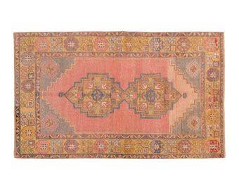 Turkish Rug", Vintage Rug, Area Rug, 3.6 x 5.6 feet, Oushak Rug, Antique Rug, Oriental Rug, Handmade Rug, Decorative Rug,Muted Rug,Old Rug
