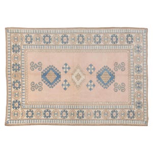 Large Rug, Area Rug, Turkish Rug, Vintage Rug, 5.6 x 7.5 feet, Antique Rug, Oriental Rug, Handmade Rug, Decorative Rug, Oushak Rug, Old Rug