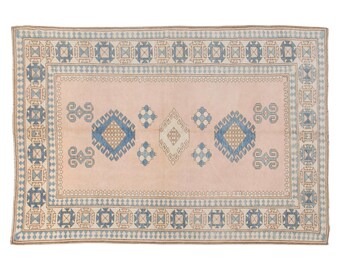Large Rug, Area Rug, Turkish Rug, Vintage Rug, 5.6 x 7.5 feet, Antique Rug, Oriental Rug, Handmade Rug, Decorative Rug, Oushak Rug, Old Rug