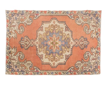 Vintage Rug, Area Rug, Turkish Rug, 4.2 x 6.11 feet, Oushak Rug, Antique Rug, Oriental Rug, Handmade Rug, Decorative Rug, Muted Rug, Old Rug