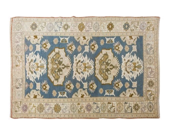 Turkish Rug, Vintage Rug, 4.5 x 6.9 feet, Oushak Rug, Antique Rug, Oriental Rug, Handmade Rug, Decorative Rug, Muted Rug, Old Rug,Area Rug