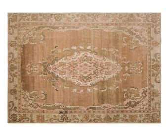 Large Vintage Kars Rug 212x270 cm (6.9x8.9 ft) | 60+ Year Old Turkish Wool Rug