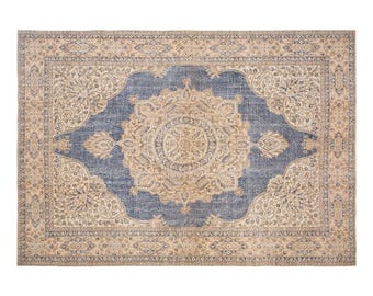 Vintage Wool Rug 8'11"x11'8" | Handwoven Turkish Area Carpet | 60 Year Old Bohemian Design | Wool on Wool | Large Antique Rug