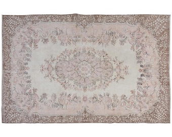 Turkish Rug", Vintage Rug, Area Rug, 6.7 x 10.1 feet, Oushak Rug, Antique Rug, Oriental Rug, Handmade Rug, Decorative Rug, Large Rug,Old Rug