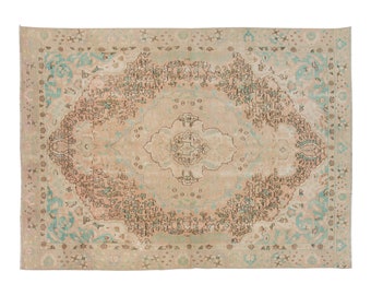 8x11 rug, 7.9 x 10.7 rug, Area Rug, Turkish Rug, Vintage Rug, 7.9 x 10.7 feet, Oushak Rug, Antique Rug, Oversized Rug, Large Rug, Old Rug