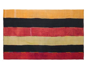 Vintage Turkish Cihanbeyli Curtain Kilim, 8.2x12.1 ft, 250x370 cm, Handmade Wool Kilim