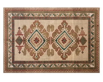 60+ Year Old Turkish Kars Rug 185x270 cm / 6.1x8.9 ft | Vintage Wool Area Rug