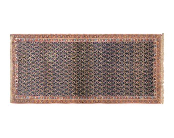 Antique Turkish Runner Rug, 4.1x8 ft, 125x245 cm, Handwoven Wool Area Rug