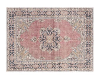 Vintage Rug, Area Rug, Turkish Rug, 7 x 10'3 feet, Oushak Rug, Antique Rug, Oriental Rug, Handmade Rug, Decorative Rug, Large Rug, Old Rug