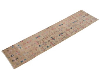 Turkish Rug, "Runner Rug, Vintage Rug, 2.2 x 10.2 feet, Kitchen Rug, Oushak Rug, Antique Rug, Oriental Rug, Hallway Rug, Muted Rug, Wool Rug
