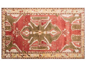 Vintage Turkish Oushak Rug, Handwoven Wool Area Rug, 9'4" x 12'1"/192 x 325cm, Antique Oversized Boho Rug, 60+Years Old, Excellent Condition