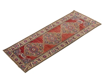 3'11 X 11'10 feet distressed rug runner,Oushak runner rug,oushak runner vintage,hallway long narrow runner,home decor Runner,Turkish Runner