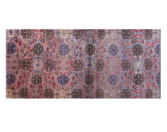 Vintage Oushak Rug 120x260 cm (3'11" x 8'6"), Turkish Handmade Wool, 60+ Years Old Antique Bohemian Piece