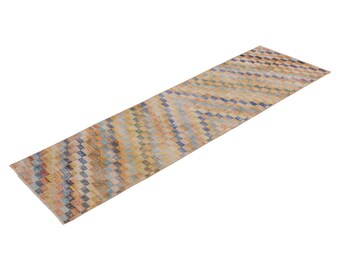 Hallway Runner-Rug 2 x 10'2" Vintage Oushak Runner Rug, Size: 60 x 310 cm,Pale Muted colors rug,Distressed Rug,Area Rug,Kitchen Rug