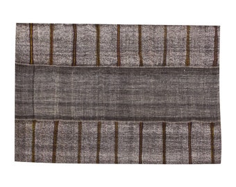 Minimalist Kilim Rug,Goat Hair Turkish Rug,Striped Kilim Rug 6'9 x 9'4 feet,Minimal Kilim Rug,205x285cm,Goat Hair Turkish Kilim Rug