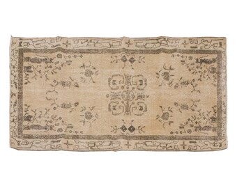 Oushak Rug, 3.7 x 7.1 ft, Antique Rug, Oriental Rug, Handmade Rug, Decorative Rug, Muted Rug, Old Rug, Area Rug, Turkish Rug, Vintage Rug