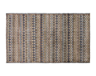 Vintage Turkish Rug 5'3" x 9'1" – Antique Oushak Area Rug – Handwoven Wool – Boho Home Decor – Muted Colors – 60+ Years Old
