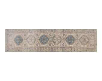 Runner Rug", Turkish Rug, Antique Rug,3 x 13'6 feet, Oushak Rug, Vintage Rug, Oriental Rug, Handmade Rug, Hallway Rug", Kitchen Rug