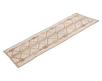 Antique Oushak Runner Rug 2'11"x10'9" | 88x328 cm Vintage Turkish Hallway Rug, Handwoven Wool Runner, Muted Colors, Anatolian Carpet