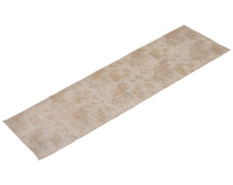 Hallway "Runner-Rug 2'5" x 10 Vintage Oushak Runner Rug, Pale Muted colors rug,Distressed Rug,Area Rug,Kitchen Rug, Floor Rug,Turkish Runner