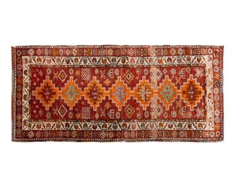 3'3 X 7 feet Vintage Rug Runner,Floor Oushak Rug,Hallway Turkish Rug Runner,Oushak Rug,long runner, narrow long runner,Oushak Long Runner