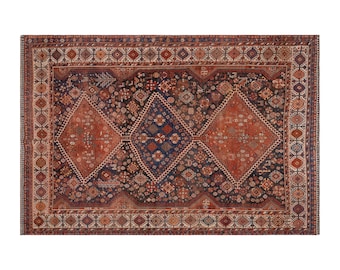 Antique Turkish Wool Rug, Handwoven Anatolian Carpet, 180 x 268 cm 6 x 9 ft, 100 Years Old Traditional Oriental Rug, Antique Rug, Boho Rug
