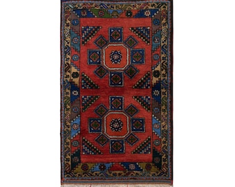 Vintage Turkish Prayer Rug, 2.7x4.3 ft, 82x130 cm, Handmade Anatolian Wool Rug