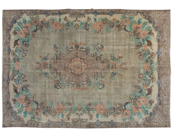 FREE SHIPPING!Vintage" Rug,Wonderful Turkish Rugs on Sale!Turkish Rug,Decorative Rug,Oushak Rug,Rug,Chic Rug,7'3" x 10'10" feet 221 x 330 cm