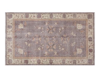 Handwoven Vintage Turkish Oushak Rug 116x205 cm (3.8x6.7 ft) | 60+ Year Old