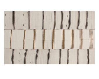 Authentic Minimalist Vintage Kilim Rug 185×310 cm (6.1×10.2 ft) | Turkish 60+ Year Old Runner Rug